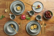 Kombiservice Geschirr-Set, Service Prato (16-tlg), 4 Personen, Steingut grün