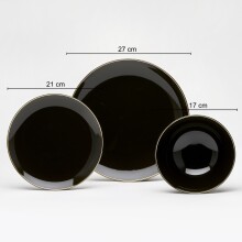 Kombiservice Geschirr-Set, Service Glamour Black (24-tlg), für 6 Personen, Porzellan