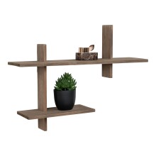 Wandregal >Ovada< in Hellbraun, Massivholz - 54x58x15cm (BxHxT)