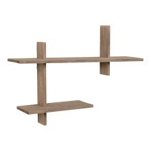 Wandregal >Ovada< in Hellbraun, Massivholz - 54x58x15cm (BxHxT)