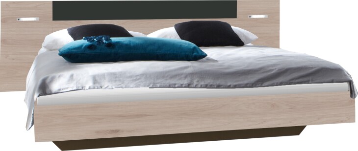 Bett >ANGIE< in HICKORY OAK + GRAPHIT - 229x81x210cm (BxHxT)
