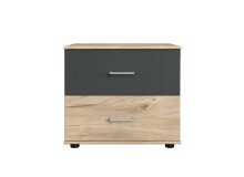 Nachtschrank >ANGIE< in HICKORY OAK + GRAPHIT -...