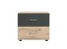 Nachtschrank >ANGIE< in HICKORY OAK + GRAPHIT - 52x40x38cm (BxHxT)