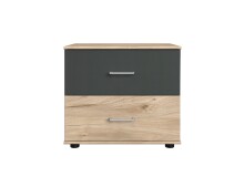 Nachtkommode >ANGIE< in HICKORY OAK + GRAPHIT -...