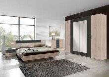 Nachtkommode >ANGIE< in HICKORY OAK + GRAPHIT - 104x40x38cm (BxHxT)