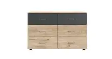 Schubkastenkommode >ANGIE< in HICKORY OAK + GRAPHIT...
