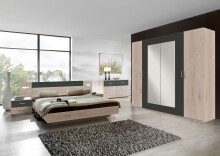 Schubkastenkommode >ANGIE< in HICKORY OAK + GRAPHIT - 130x83x41cm (BxHxT)