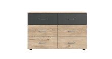 Schubkastenkommode >ANGIE< in HICKORY OAK + GRAPHIT...
