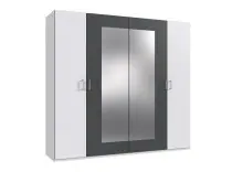 Komplettschlafzimmer >ANGIE< in WEISS + GRAPHIT -...