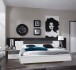 Schlafzimmer-Set >ANGIE< in WEISS + GRAPHIT - 241x81x210cm (BxHxT)