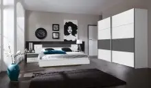 Komplettschlafzimmer >ANGIE< in WEISS + GRAPHIT -...