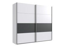 Komplettschlafzimmer >ANGIE< in WEISS + GRAPHIT - 519x208x210cm (BxHxT)