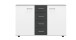 Kombikommode >ANGIE< in WEISS + GRAPHIT - 130x83x41cm (BxHxT)