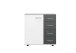 Kombikommode >ANGIE< in WEISS + GRAPHIT - 81x83x41cm (BxHxT)
