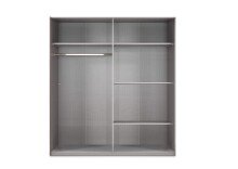 Drehtürenschrank >ANGIE< in WEISS + GRAPHIT - 225x208x58cm (BxHxT)