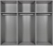 Kleiderschrank >ANGIE< in WEISS + GRAPHIT - 270x208x65cm (BxHxT)
