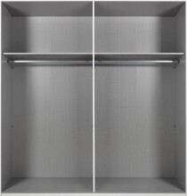 Schwebetürenschrank >ANGIE< in WEISS + GRAPHIT - 225x208x65cm (BxHxT)