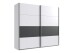 Schwebetürenschrank >ANGIE< in WEISS + GRAPHIT - 225x208x65cm (BxHxT)