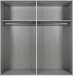Schwebetürenschrank >ANGIE< in WEISS + GRAPHIT - 225x208x65cm (BxHxT)