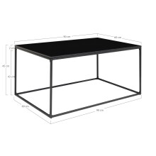 Couchtisch >Vita< in Schwarz, Melamin - 90x45x60cm (BxHxT)