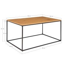 Couchtisch >Vita< in Natur, Melamin - 90x45x60cm (BxHxT)