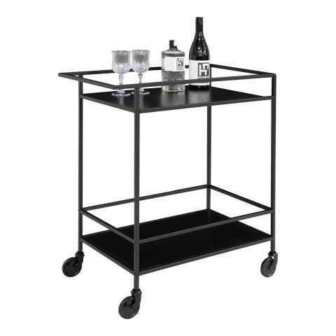 Servierwagen >Vita< in Schwarz, Melamin - 40x79x68cm (BxHxT)