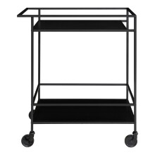 Servierwagen >Vita< in Schwarz, Melamin - 40x79x68cm (BxHxT)