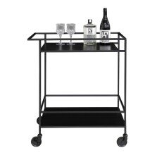 Servierwagen >Vita< in Schwarz, Melamin - 40x79x68cm (BxHxT)