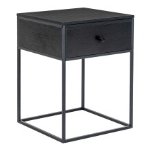 Nachttisch >Vita< in Schwarz, Melamin - 40x55x40cm (BxHxT)