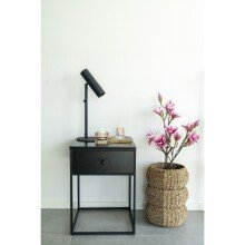 Nachttisch >Vita< in Schwarz, Melamin - 40x55x40cm...
