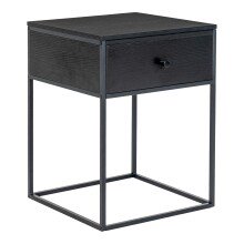 Nachttisch >Vita< in Schwarz, Melamin - 40x55x40cm (BxHxT)
