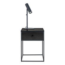 Nachttisch >Vita< in Schwarz, Melamin - 40x55x40cm (BxHxT)
