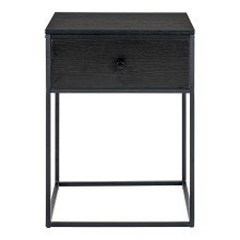 Nachttisch >Vita< in Schwarz, Melamin - 40x55x40cm (BxHxT)