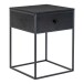 Nachttisch >Vita< in Schwarz, Melamin - 40x55x40cm (BxHxT)