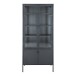 Standvitrine >Brisbane< in Schwarz, Metall - 80x180x35cm (BxHxT)
