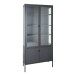 Standvitrine >Brisbane< in Schwarz, Metall - 80x180x35cm (BxHxT)
