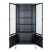 Standvitrine >Brisbane< in Schwarz, Metall - 80x180x35cm (BxHxT)