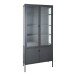 Standvitrine >Brisbane< in Schwarz, Metall - 80x180x35cm (BxHxT)