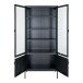 Standvitrine >Brisbane< in Schwarz, Metall - 80x180x35cm (BxHxT)