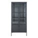 Standvitrine >Brisbane< in Schwarz, Metall - 80x180x35cm (BxHxT)