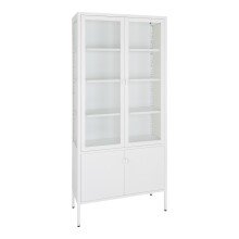 Standvitrine >Brisbane< in Weiss, Metall - 80x180x35cm (BxHxT)