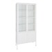 Standvitrine >Brisbane< in Weiss, Metall - 80x180x35cm (BxHxT)
