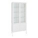 Standvitrine >Brisbane< in Weiss, Metall - 80x180x35cm (BxHxT)