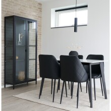Standvitrine >Brisbane< in Schwarz, Metall - 80x175x35cm (BxHxT)