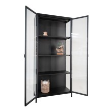 Standvitrine >Brisbane< in Schwarz, Metall - 80x175x35cm (BxHxT)