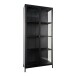 Standvitrine >Brisbane< in Schwarz, Metall - 80x175x35cm (BxHxT)