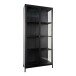 Standvitrine >Brisbane< in Schwarz, Metall - 80x175x35cm (BxHxT)