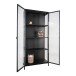 Standvitrine >Brisbane< in Schwarz, Metall - 80x175x35cm (BxHxT)
