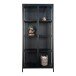 Standvitrine >Brisbane< in Schwarz, Metall - 80x175x35cm (BxHxT)