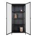 Standvitrine >Brisbane< in Schwarz, Metall - 80x175x35cm (BxHxT)
